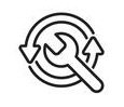 icon showing a circle around a wrench